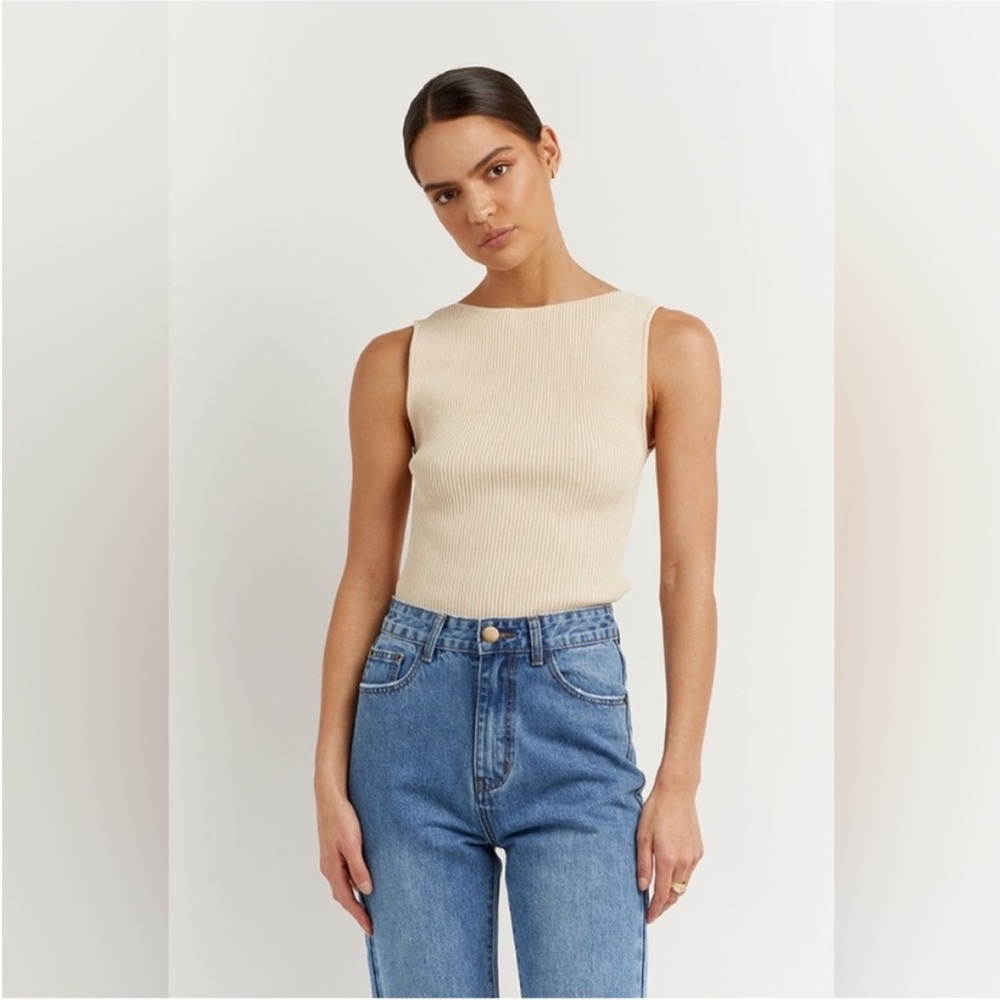 DISSH aria knit top in stone - size XS